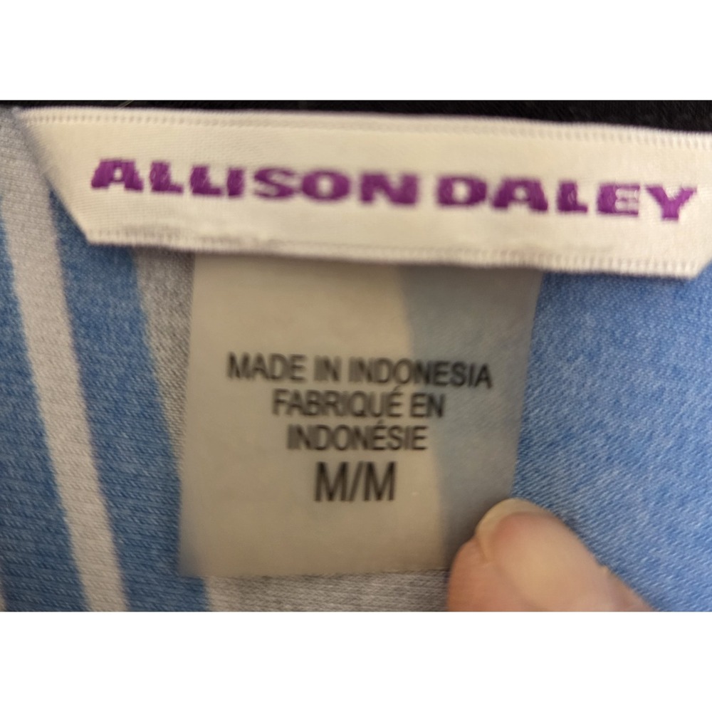 ALLISON DALEY Womens Blouse Size Med Multicolor Abstract Print Long Sleeve ~EUC~ - Picture 2 of 3